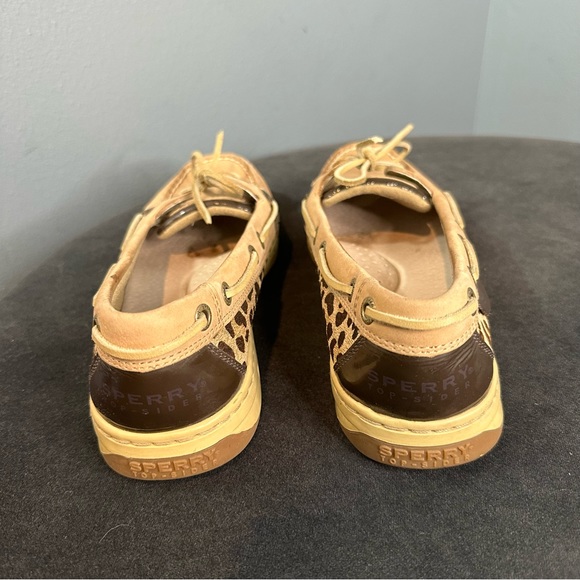 Sperry Top Siders Leather & Cheetah Fur Printed Boat Shoes - Picture 3 of 7